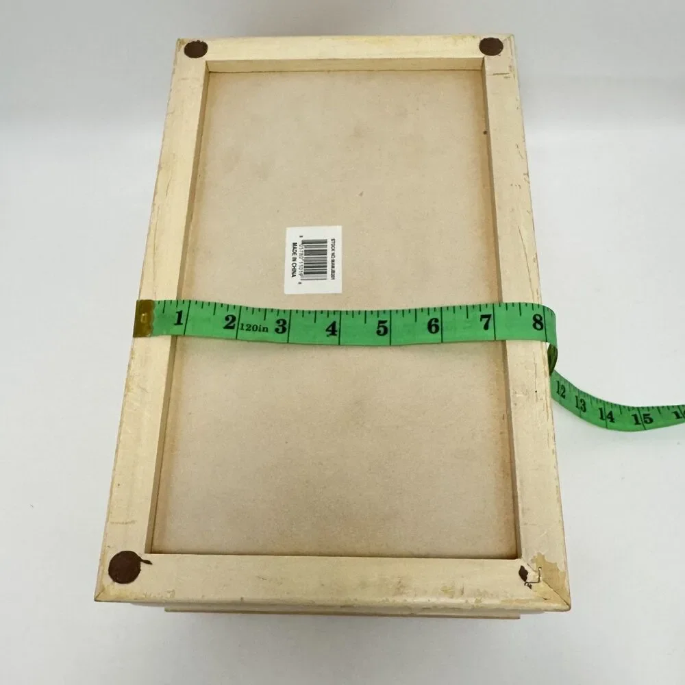 2-Tier Wooden Jewelry Organizer with Necklace Hooks, Mirror & Removable Tray